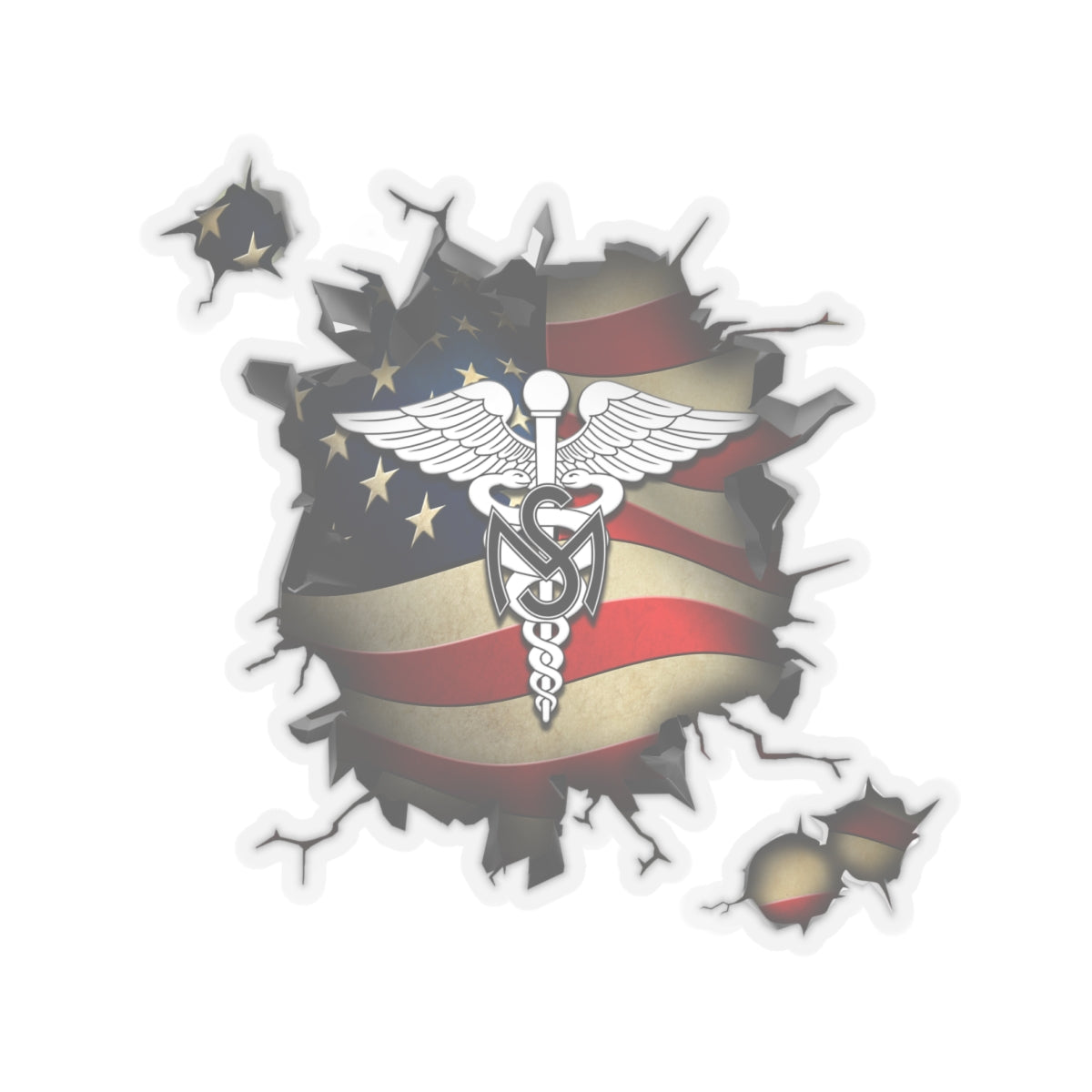 US Army Medical Service Corps 3D Break Effect Stickers