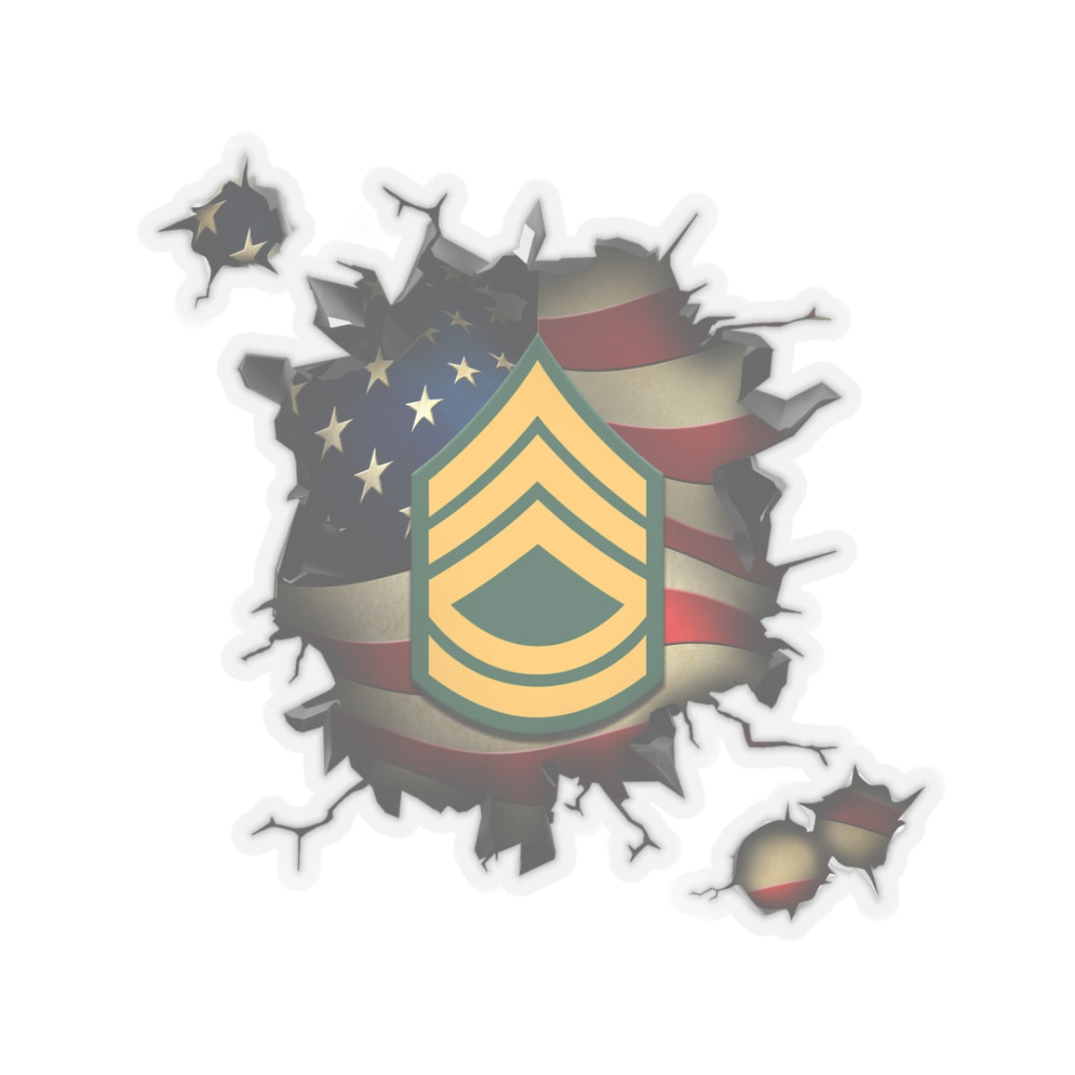 US Army E-7 Sergeant First Class E7 SFC Noncommissioned Officer 3D Break Effect Stickers