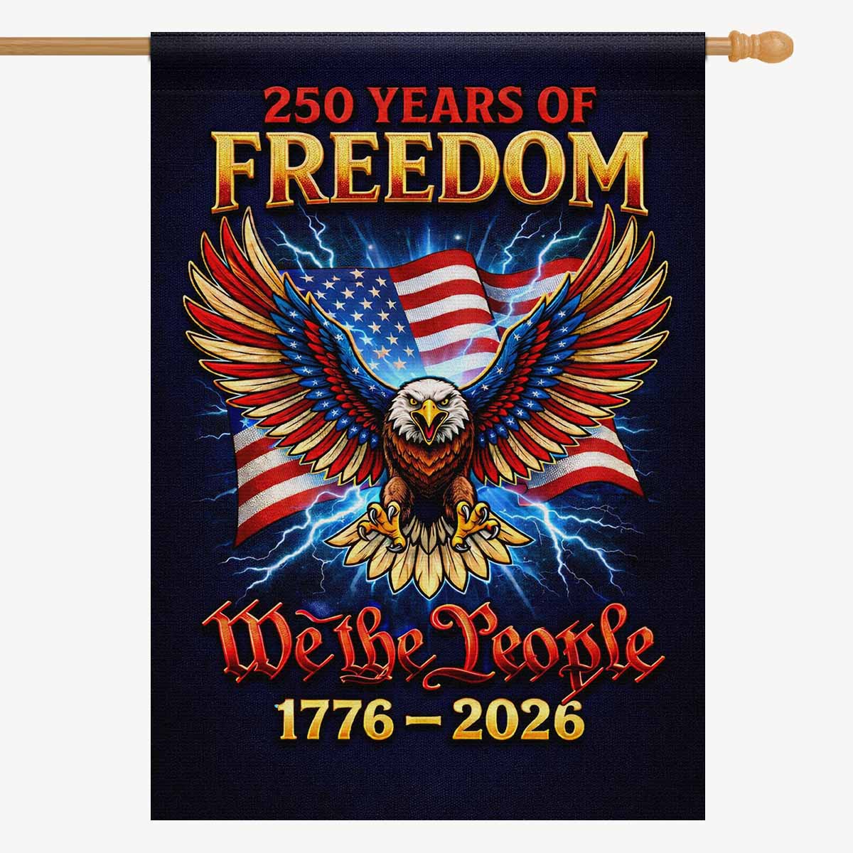 America 250 Patriotic Eagle House Flag 1776-2026 We The People Freedom Flag