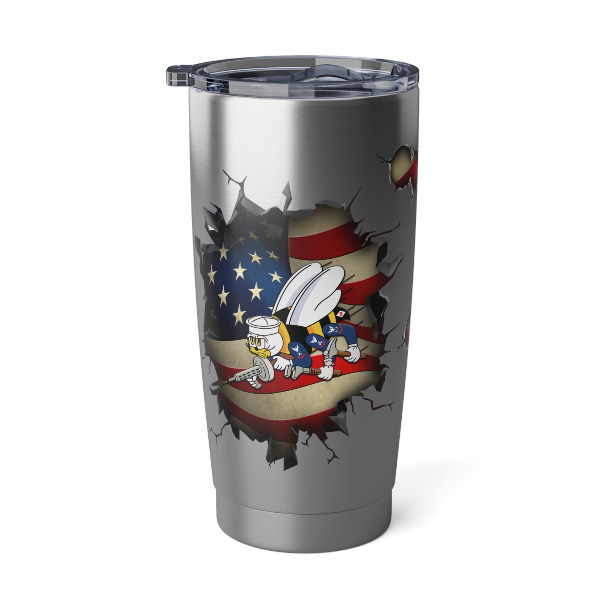 US Navy Seabees 3D Break Effect Vagabond 20oz Tumbler