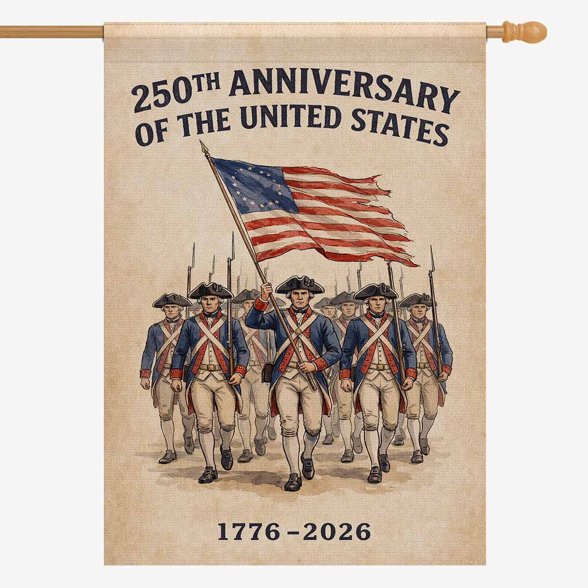 250th Anniversary USA House Flag Patriotic American Revolution 1776-2026 Banner