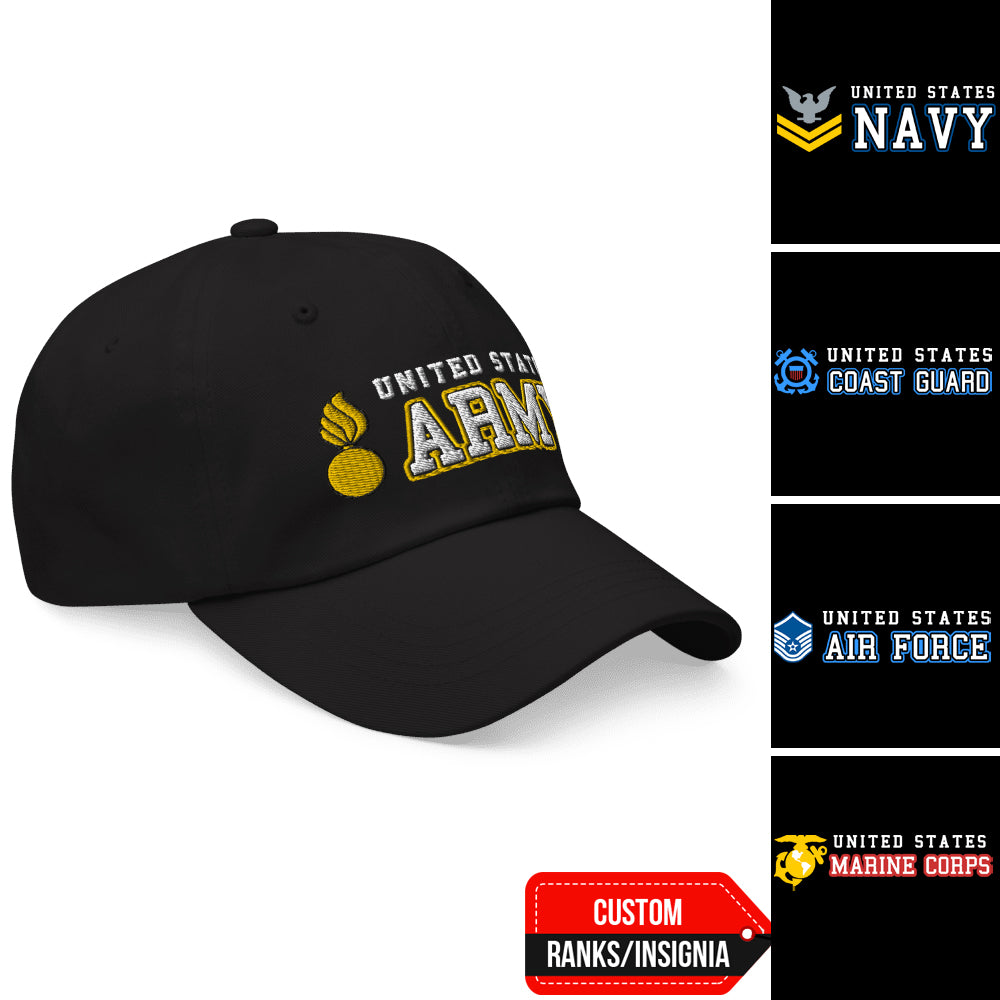 US Military Custom Ranks Insignia Embroidered Dad Hat