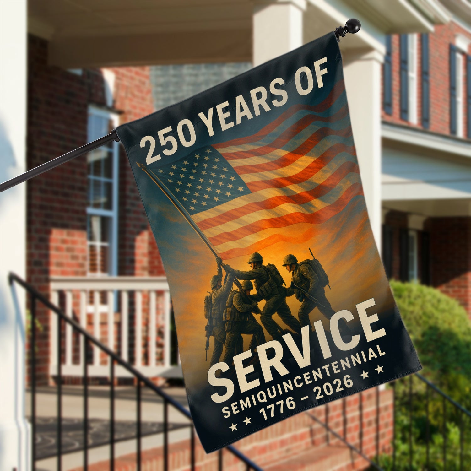 250 Years Of Service House Flag 28''x40'' Twin-Side Printing