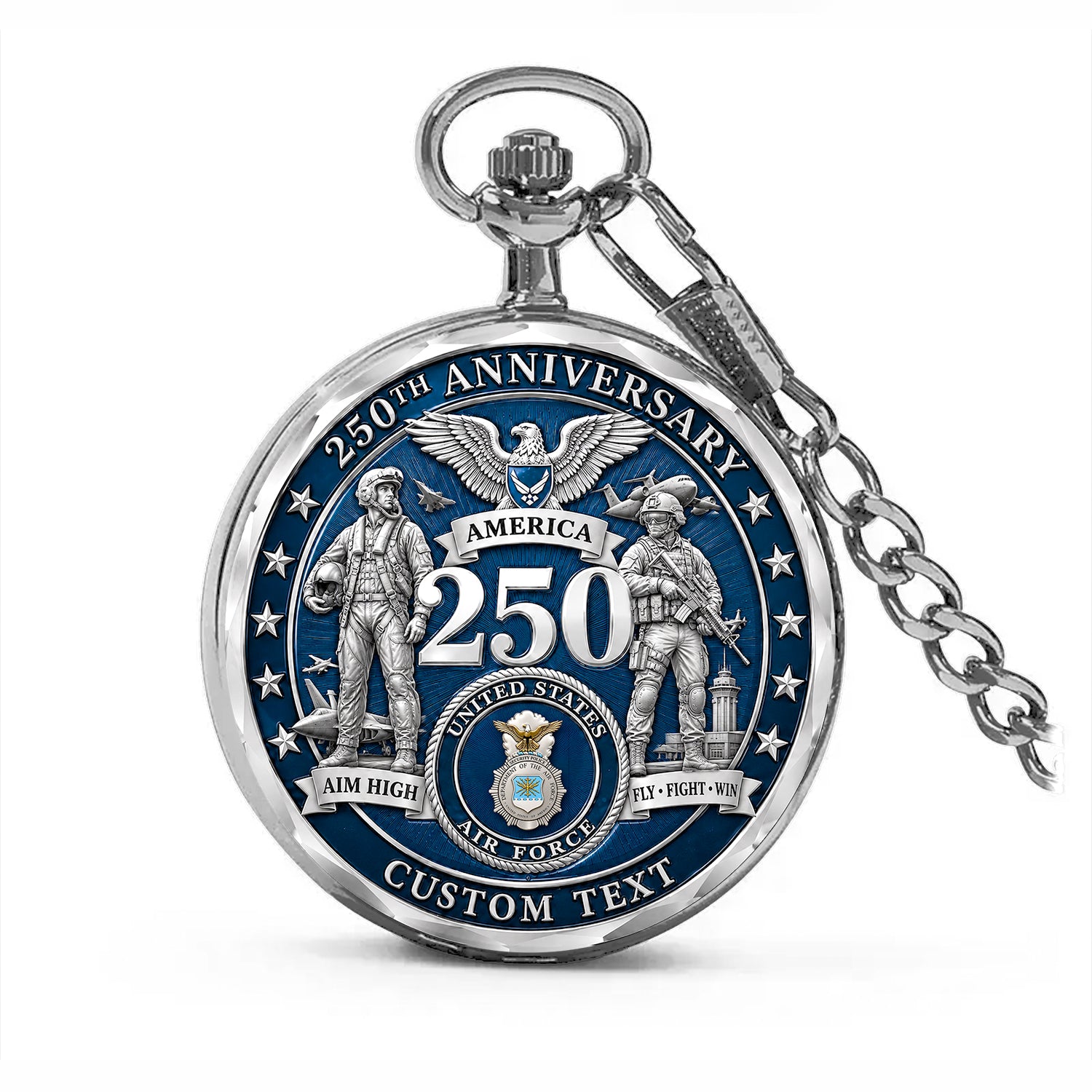 Personalized US Air Force Pocket Watch 250 Years of Service Gift