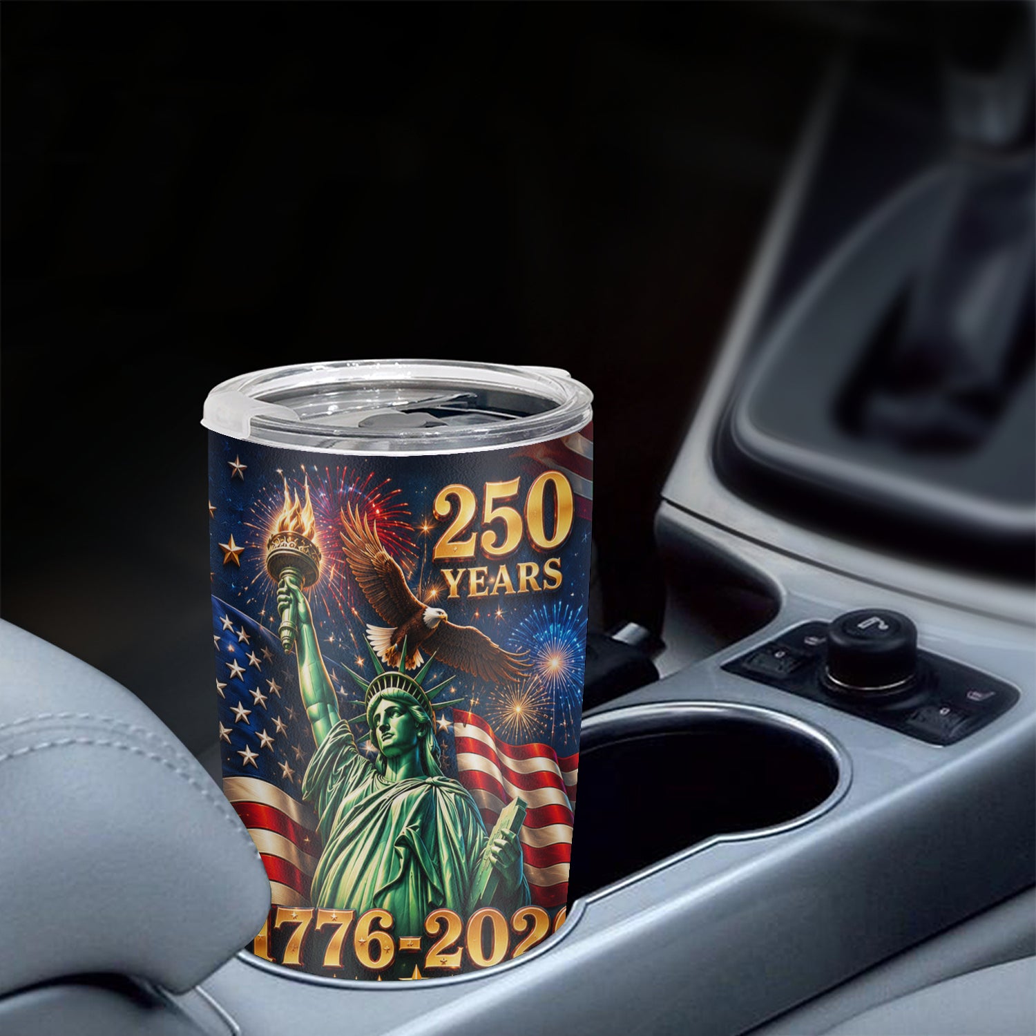 America 250 Years Freedom 20oz Tumbler Statue of Liberty Patriotic Gift