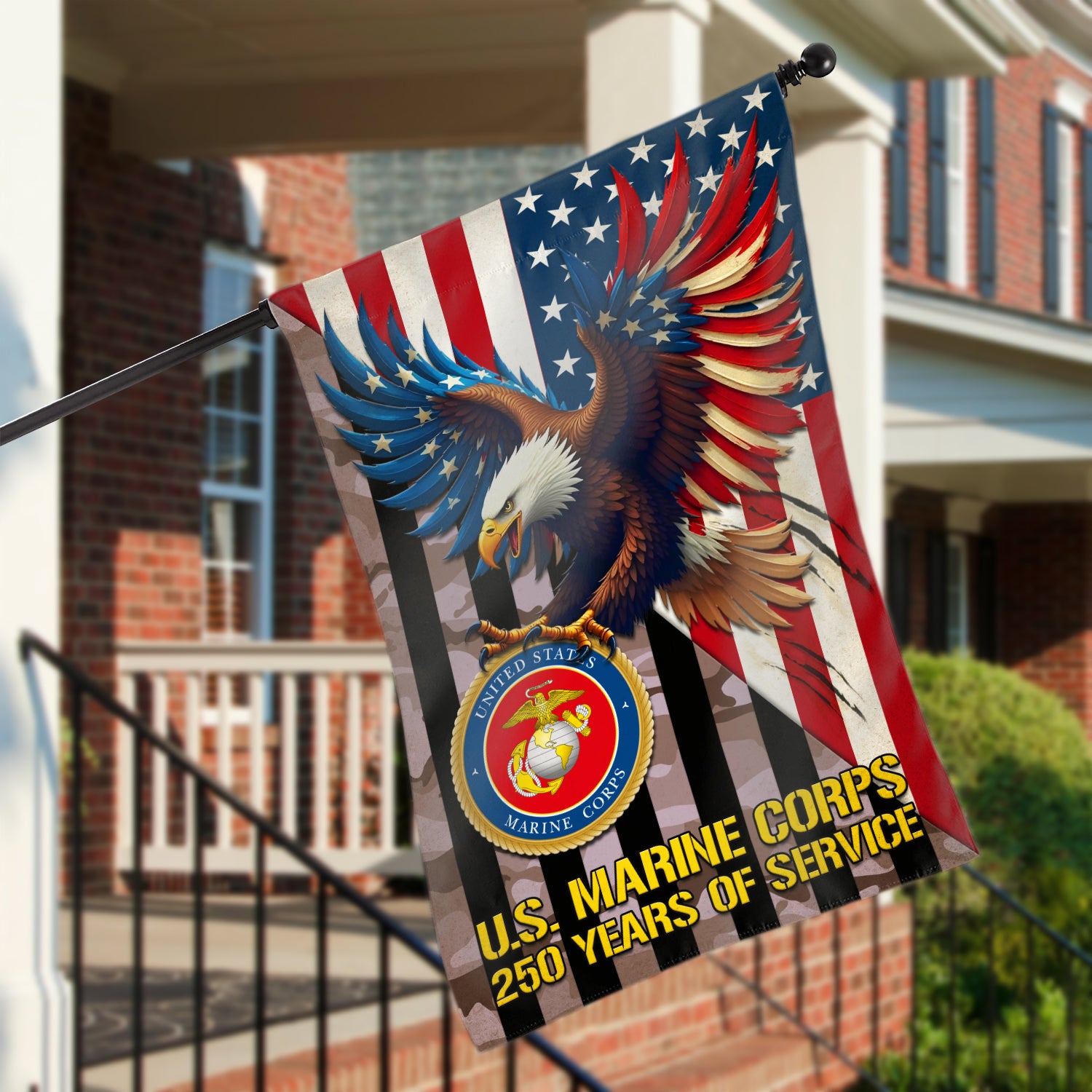 MARlNE 250 Years Of Service House Flag 28" x 40" Twin-Side Printing