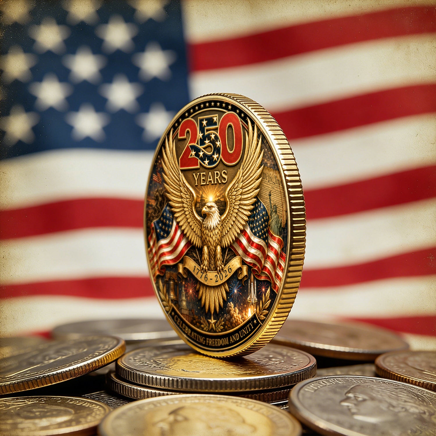 250 USA Years Of American Greatness Challenge Coin