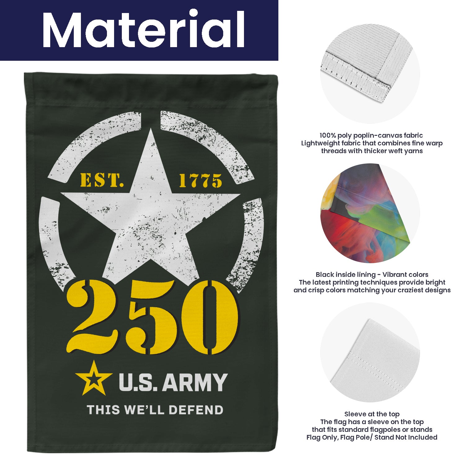 US Army 250 This We'll Defend Garden Flag Twin-Side Printing
