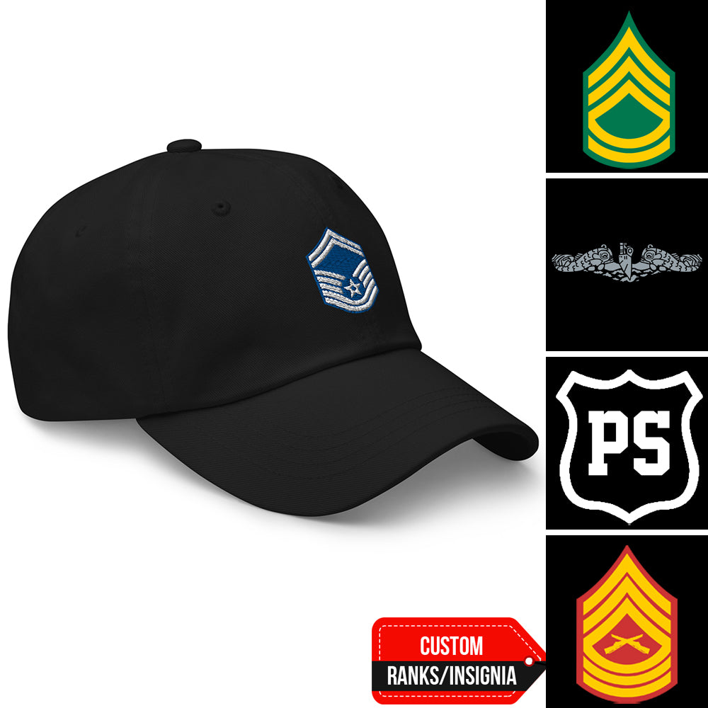 Custom US Military Ranks/Insignia Embroidered Dad Hat