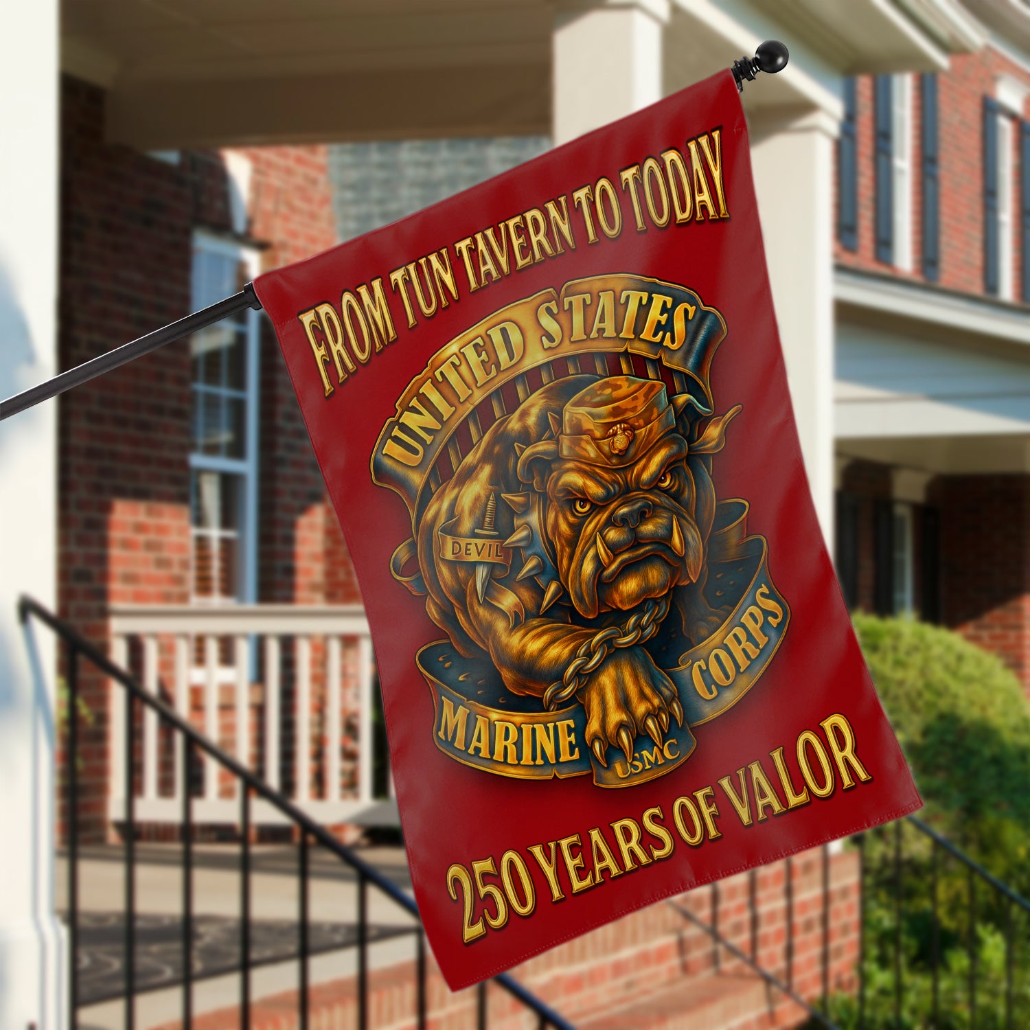 MARlNE From Tun Tavern To Today House Flag 28" x 40" Twin-Side Printing