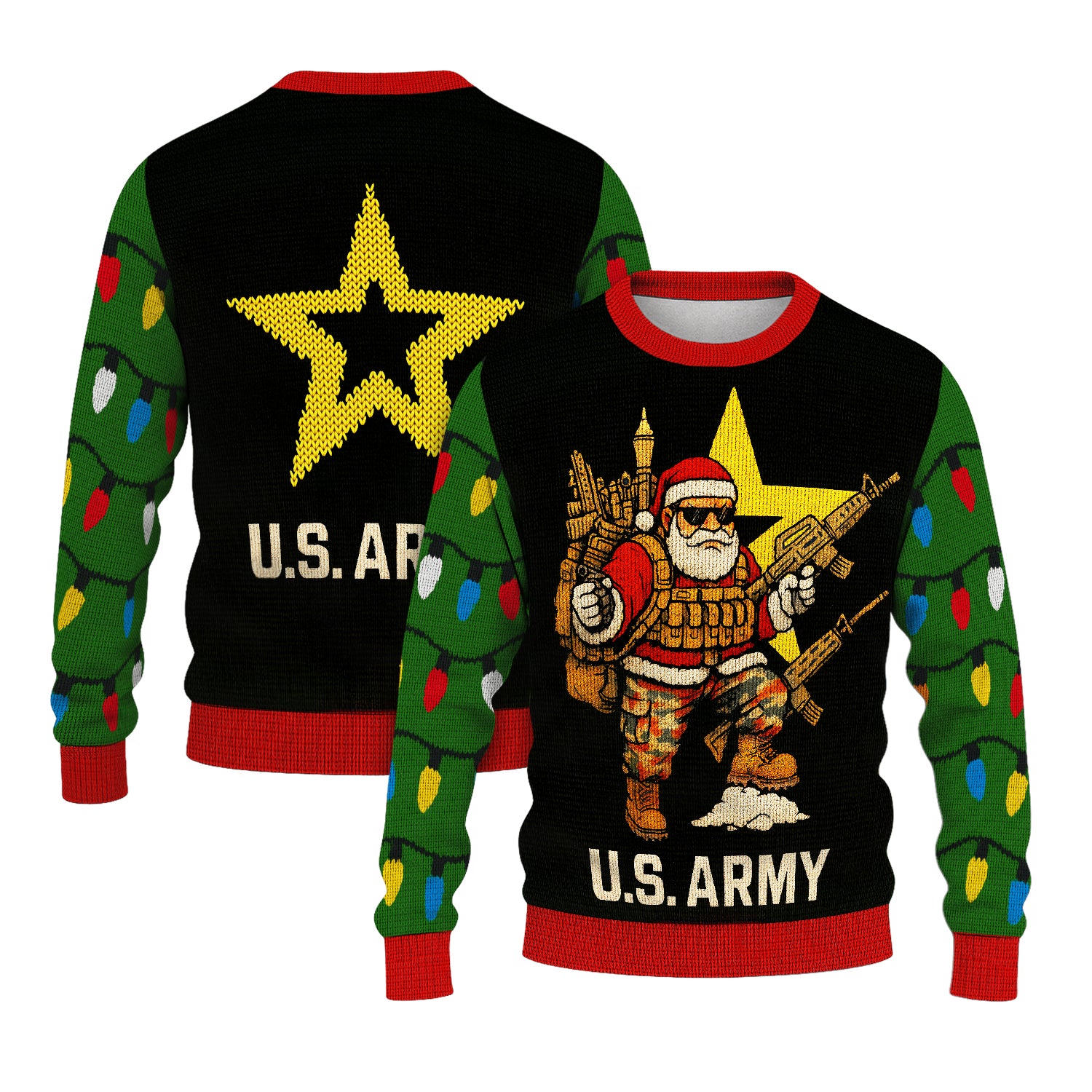 Army Santa Soldier Christmas Ugly Christmas Sweater