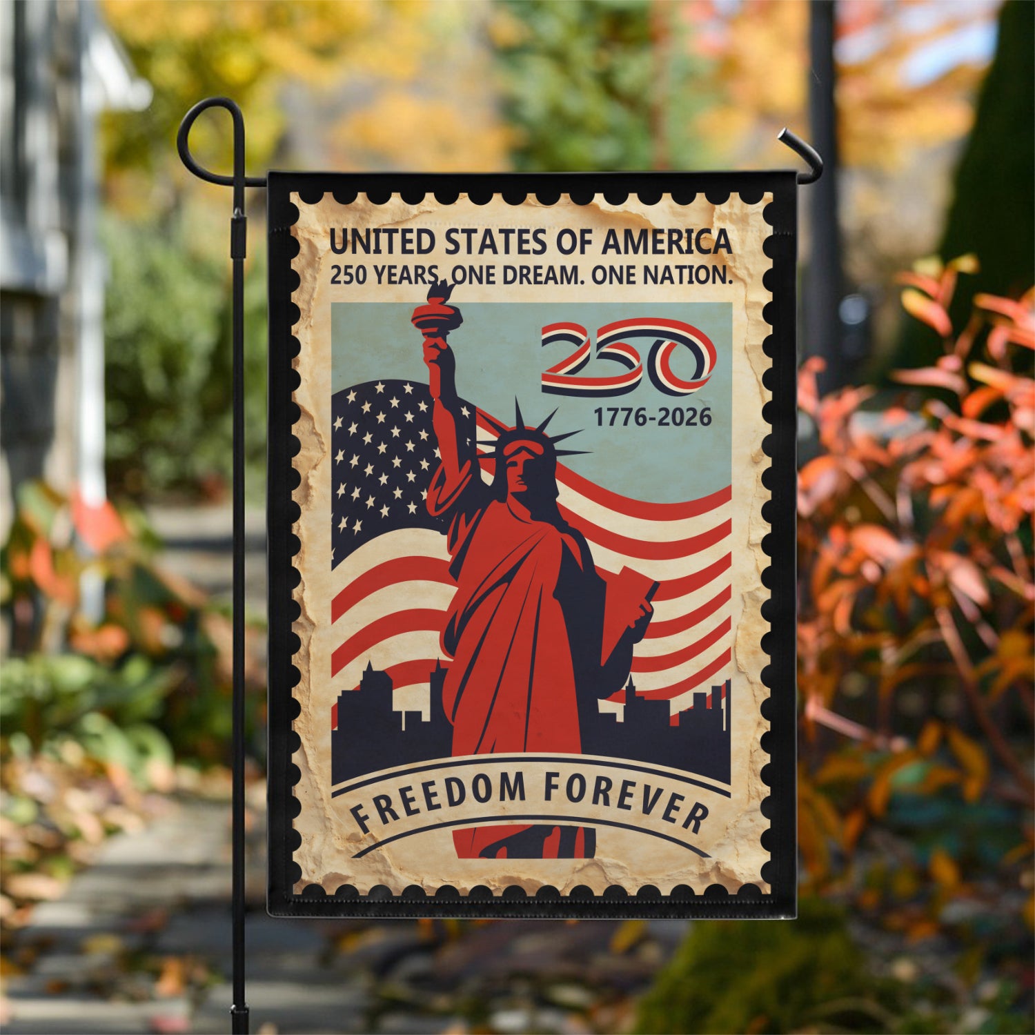 250 Years One Dream, One Nation Freedom Forever Garden Flag 12''x18'' Twin-Side Printing
