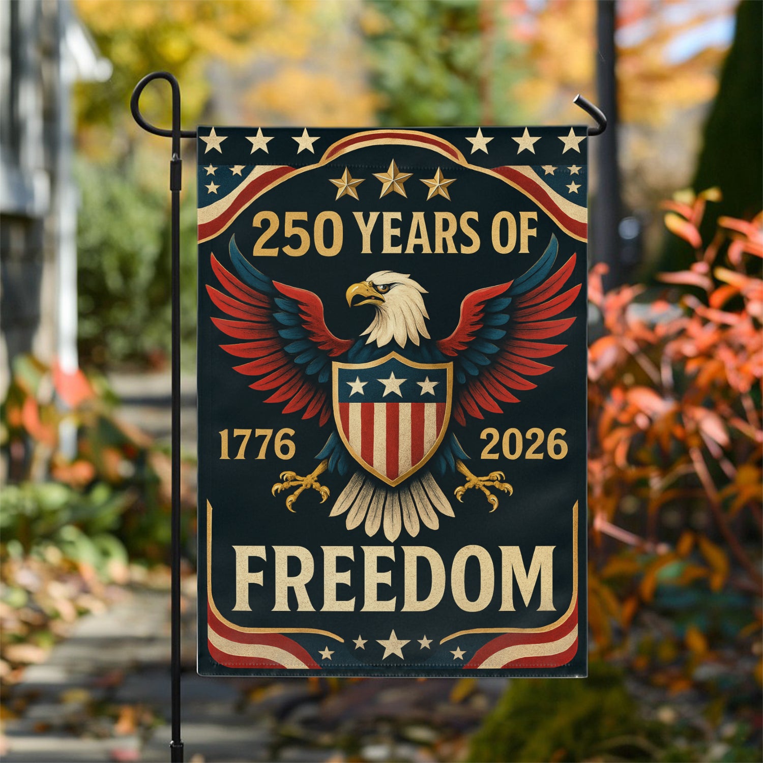 250 Years Of Freedom Garden Flag 12''x18'' Twin-Side Printing