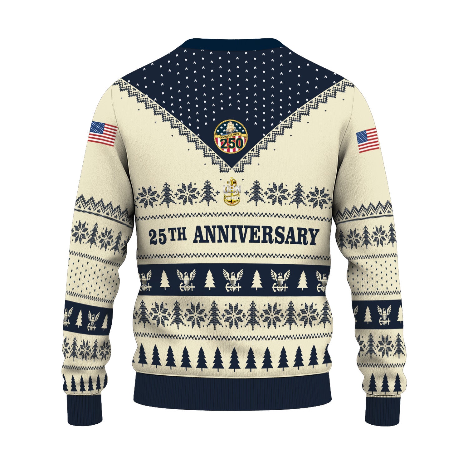 Custom Ranks US Navy Ugly Christmas Sweater for Women Men TUST05