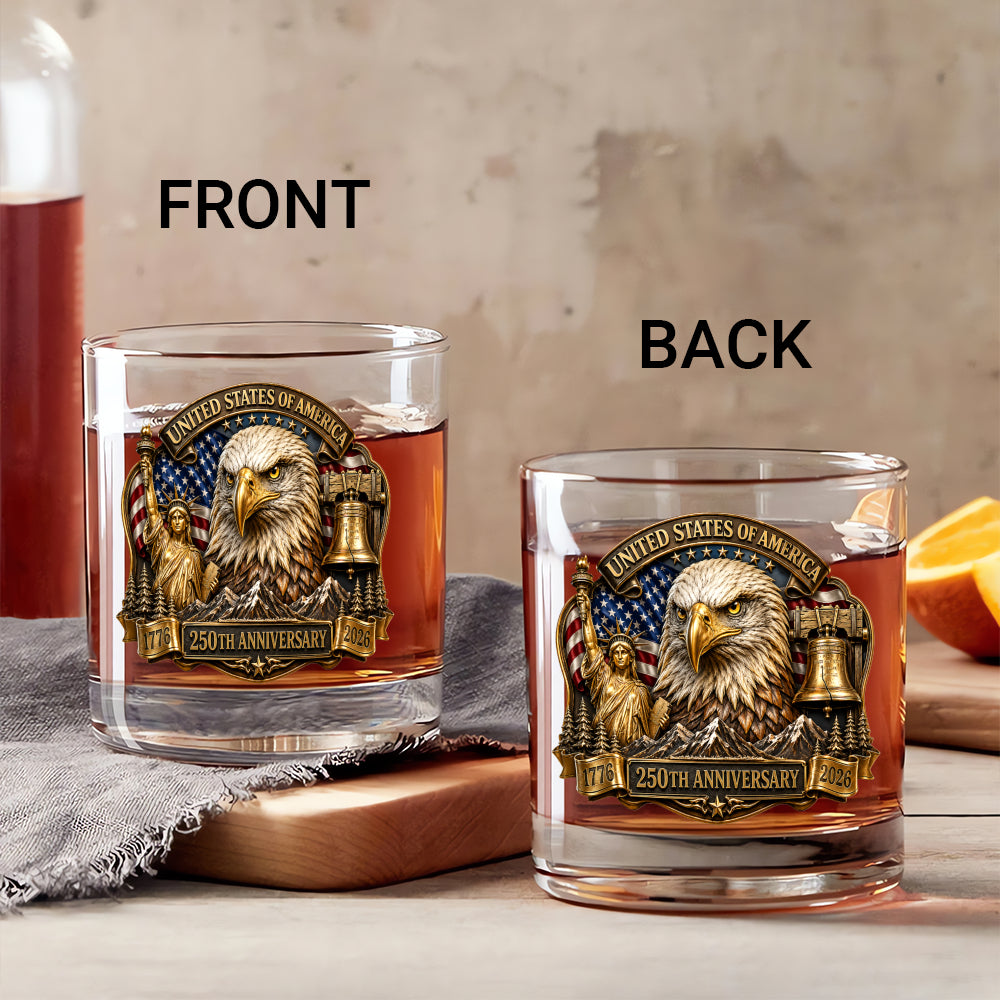 USA Anniversary Whiskey Glass 250 Years of Liberty