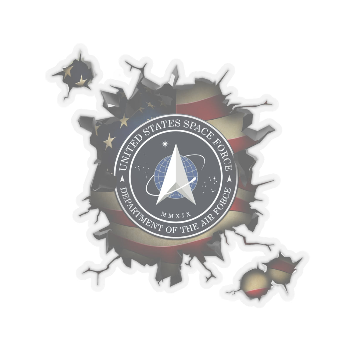 US Seal of the United States Space Force 3D Break Effect Stickers