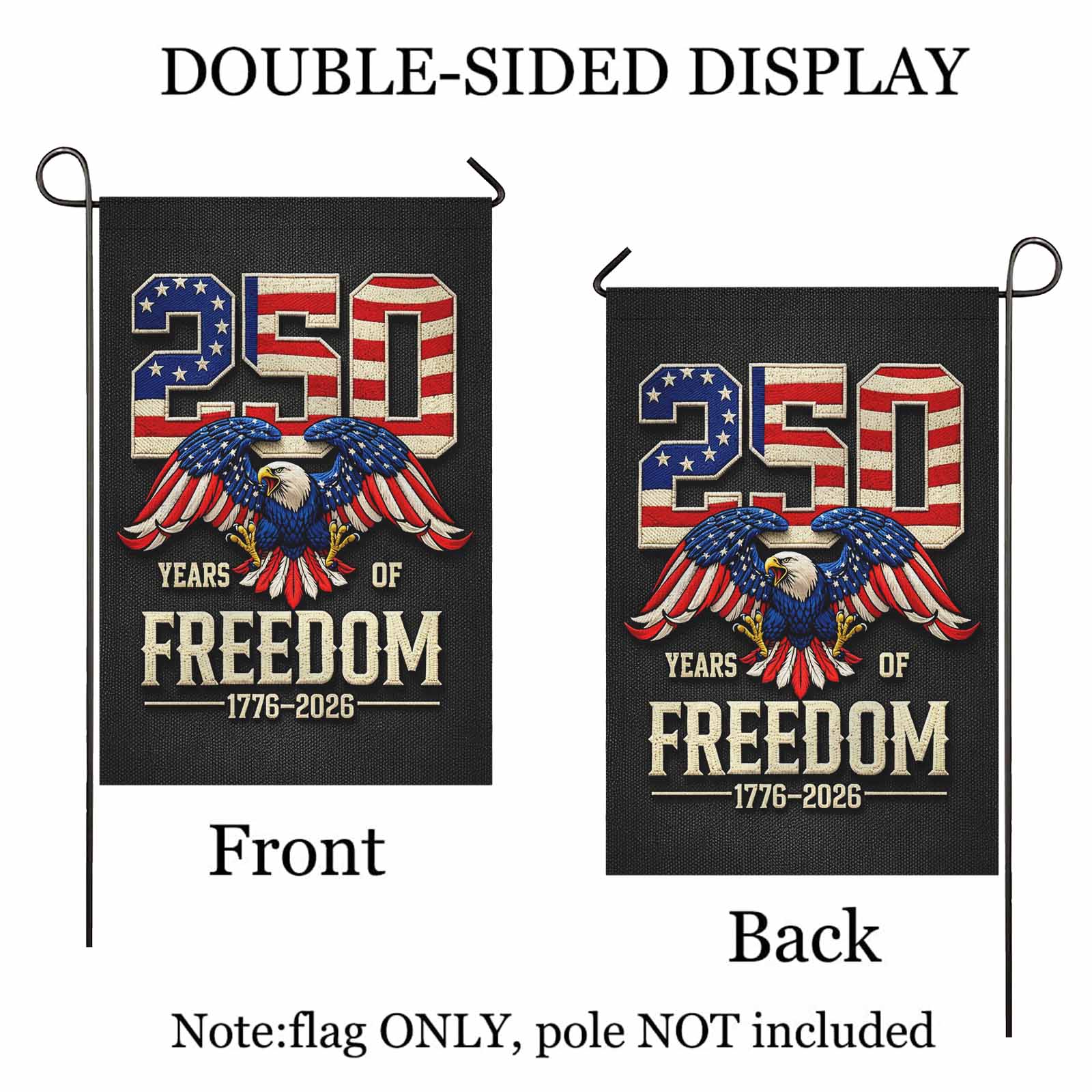 America 250 Patriotic Eagle Garden Flag 1776-2026 Freedom USA Flag Decor