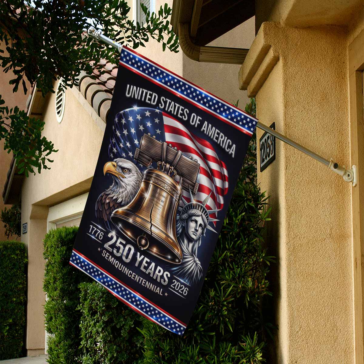 America 250 House Flag United States Semiquincentennial