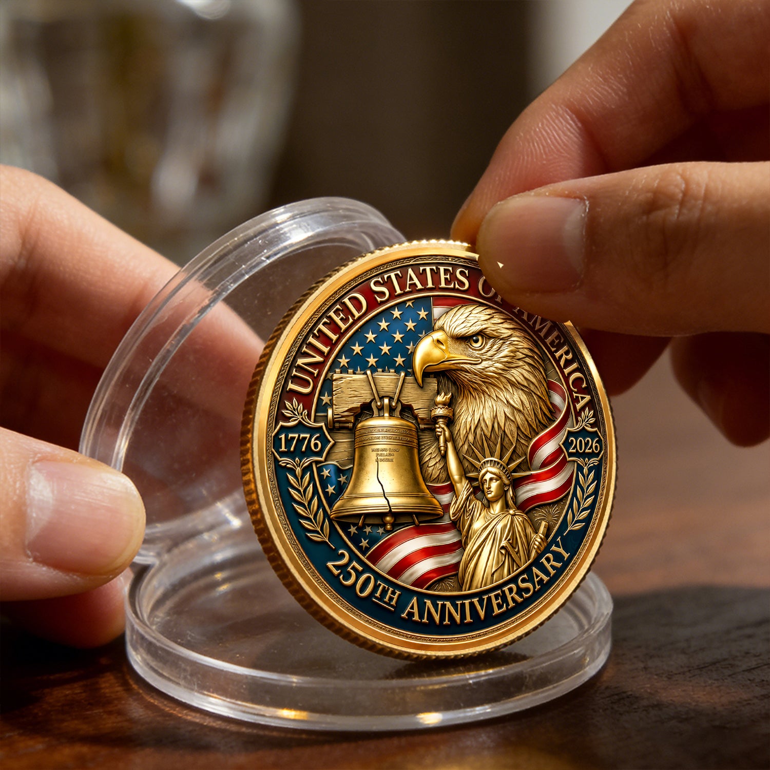 Custom USMC Challenge Coin 1776-2026 Marine Veteran Keepsake