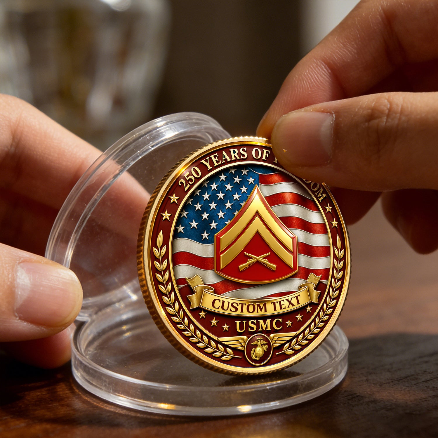 Custom USMC 250th Anniversary Challenge Coin Gift
