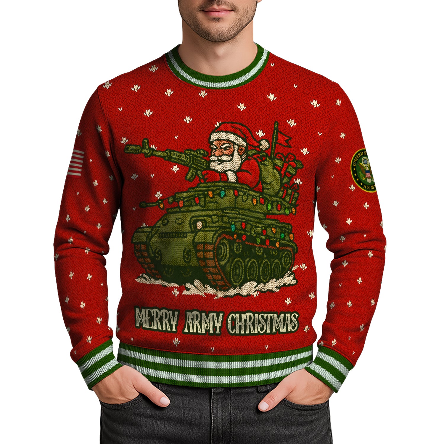 Merry Army Christmas Ugly Christmas Sweater