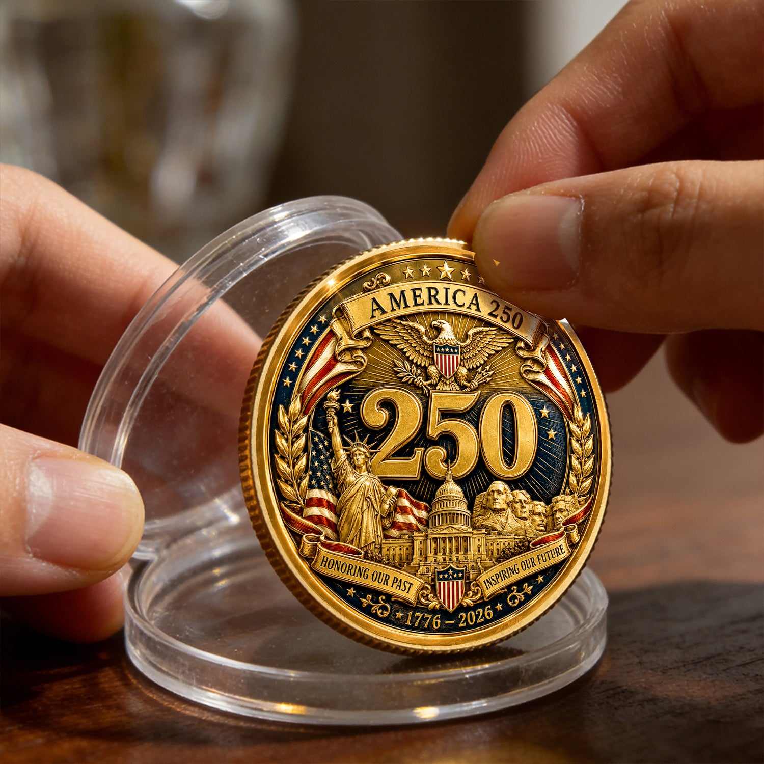 Personalized USAF Challenge Coin 1776-2026 Anniversary Tribute