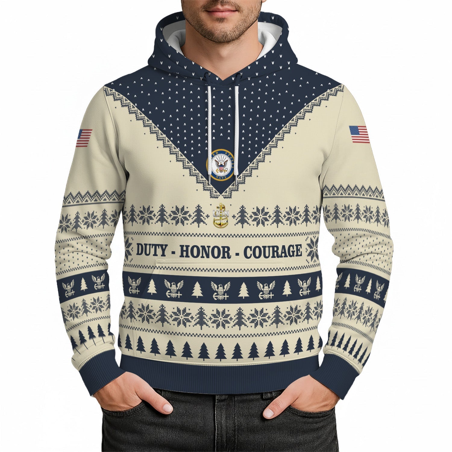 Personalized US Navy 3D All Over Print Hoodie TH3D01