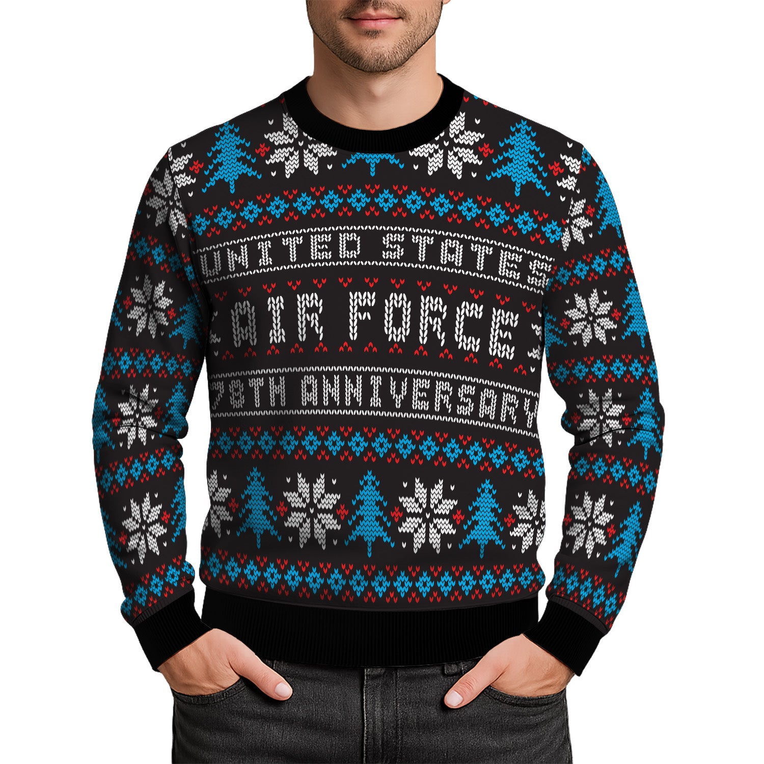 US Air Force 78th Anniversary Ugly Christmas Sweater for Women Men
