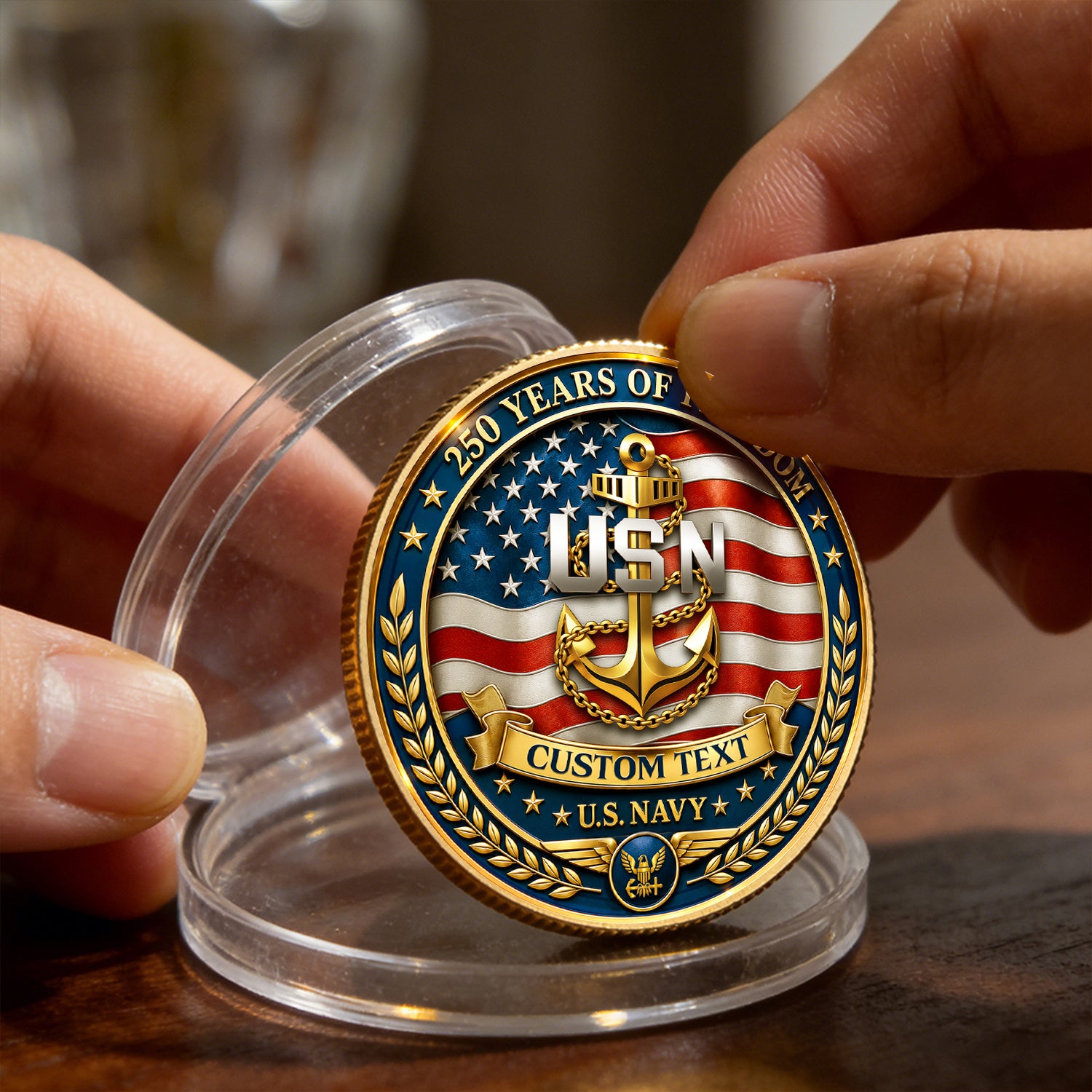 Custom U.S. Navy 250th Anniversary Challenge Coin Gift