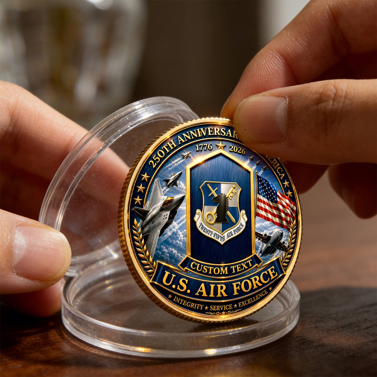 Personalized Air Force Challenge Coin Custom Rank Gift
