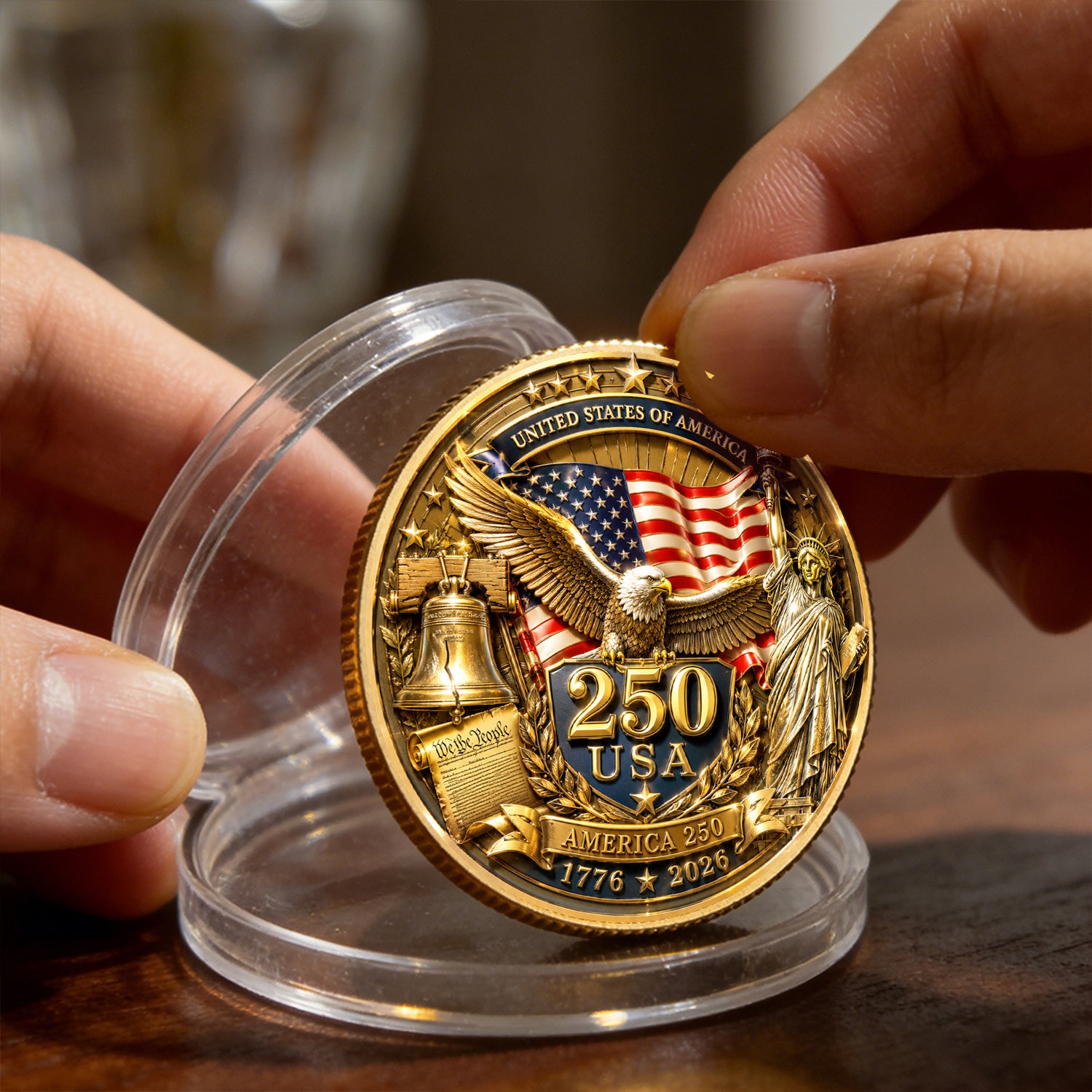 Custom Air Force Coin Veteran Gift America 1776-2026 Tribute