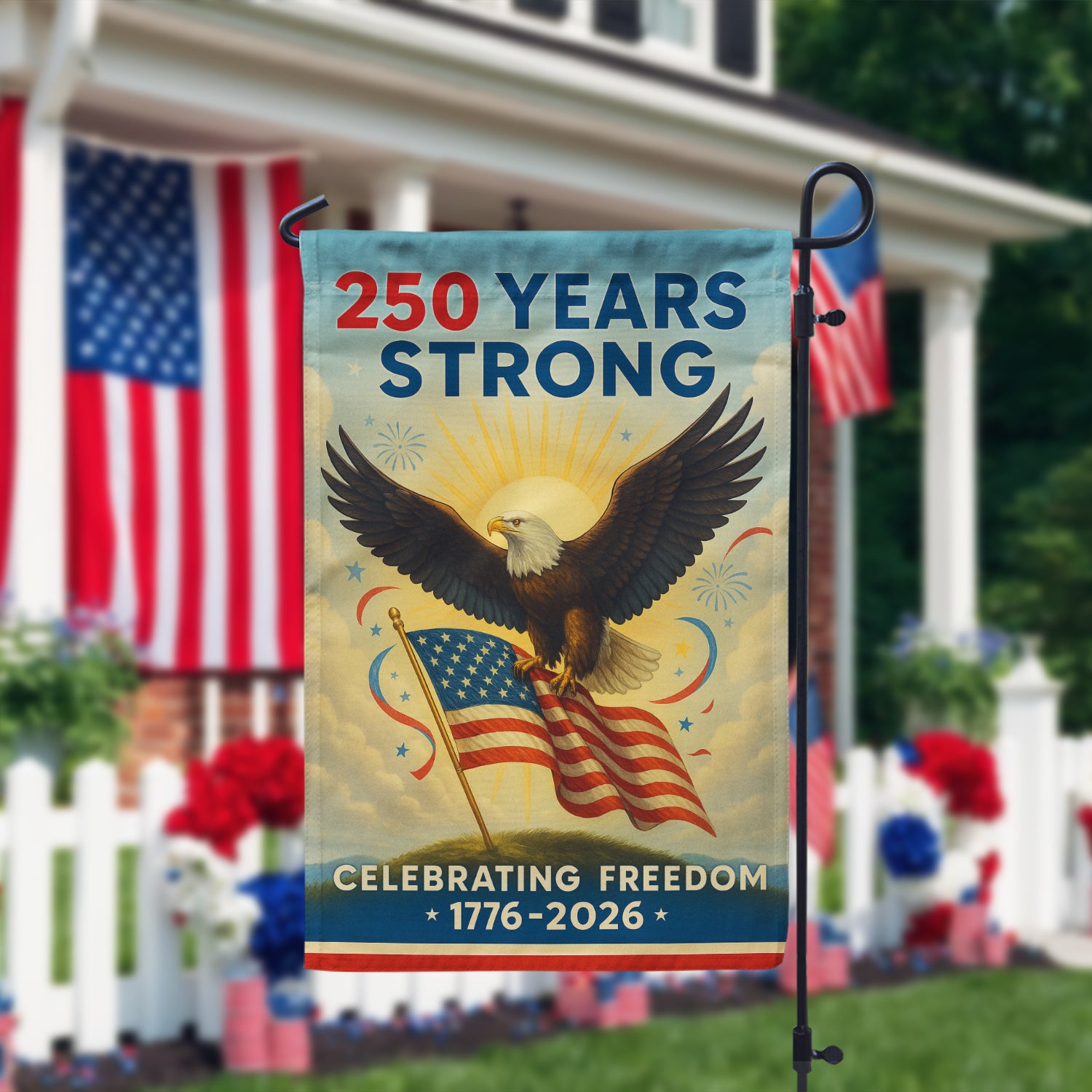 250 Years Strong Garden Flag 12''x18'' Twin-Side Printing