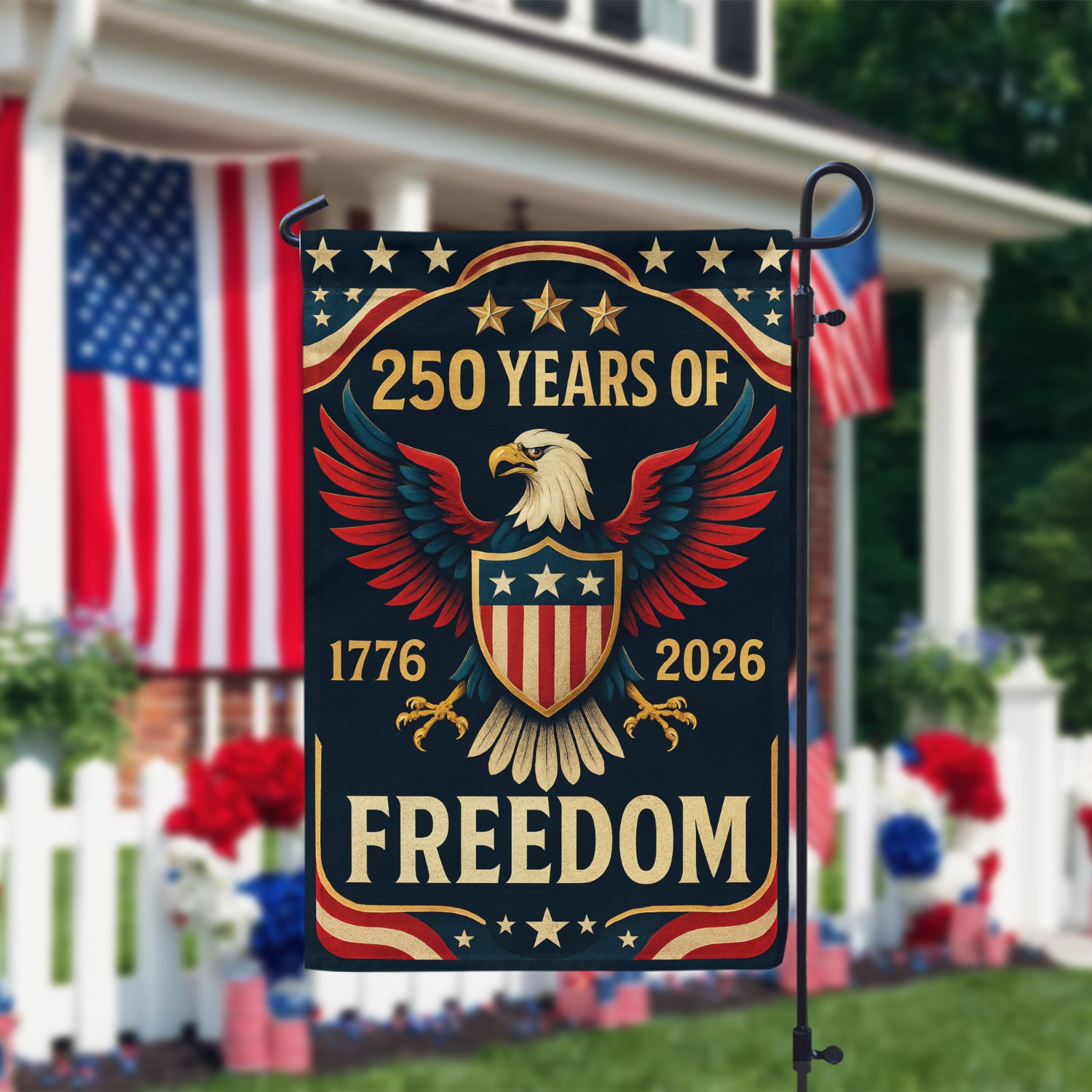 250 Years Of Freedom Garden Flag 12''x18'' Twin-Side Printing