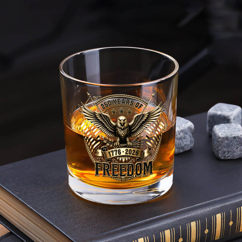 American Heritage Whiskey Glass USA Semiquincentennial