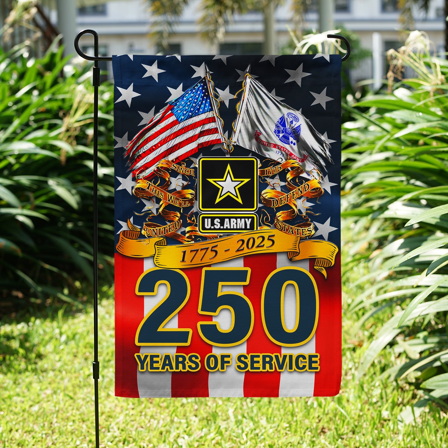 US Army 250 Years Of Service 1775 - 2025 Garden Flag Twin-Side Printing