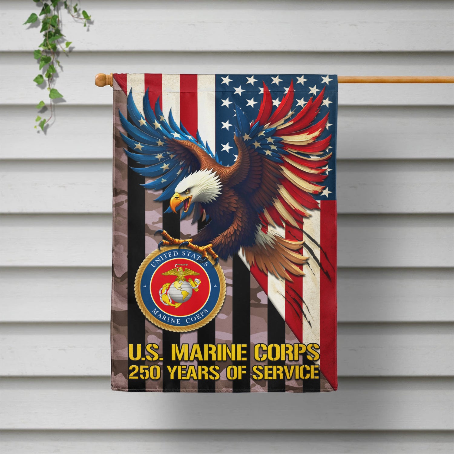 MARlNE 250 Years Of Service House Flag 28" x 40" Twin-Side Printing