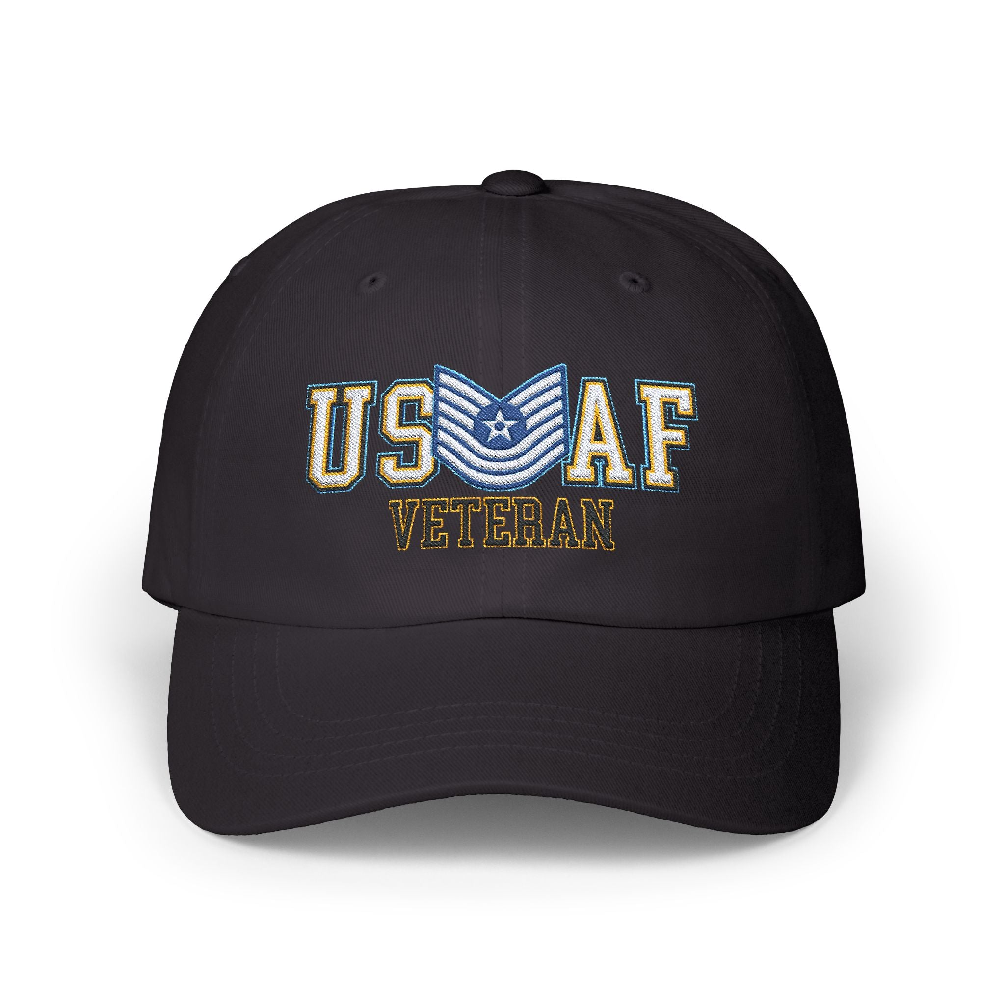 US Air Force E-7 Old Style Veteran Embroidered Classic Dad Cap