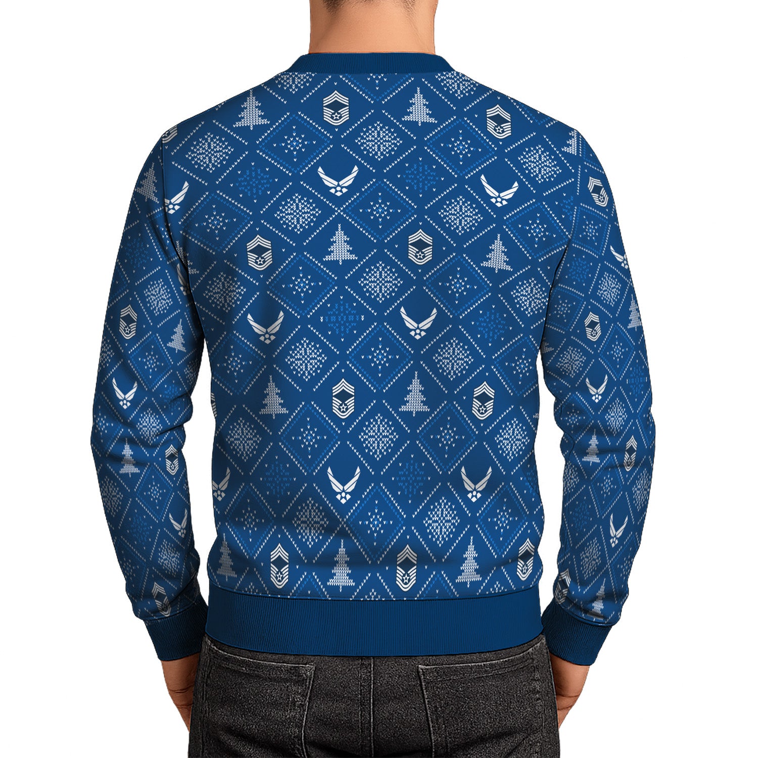 Custom Ranks US Air Force Ugly Christmas Sweater for Women Men TUST03