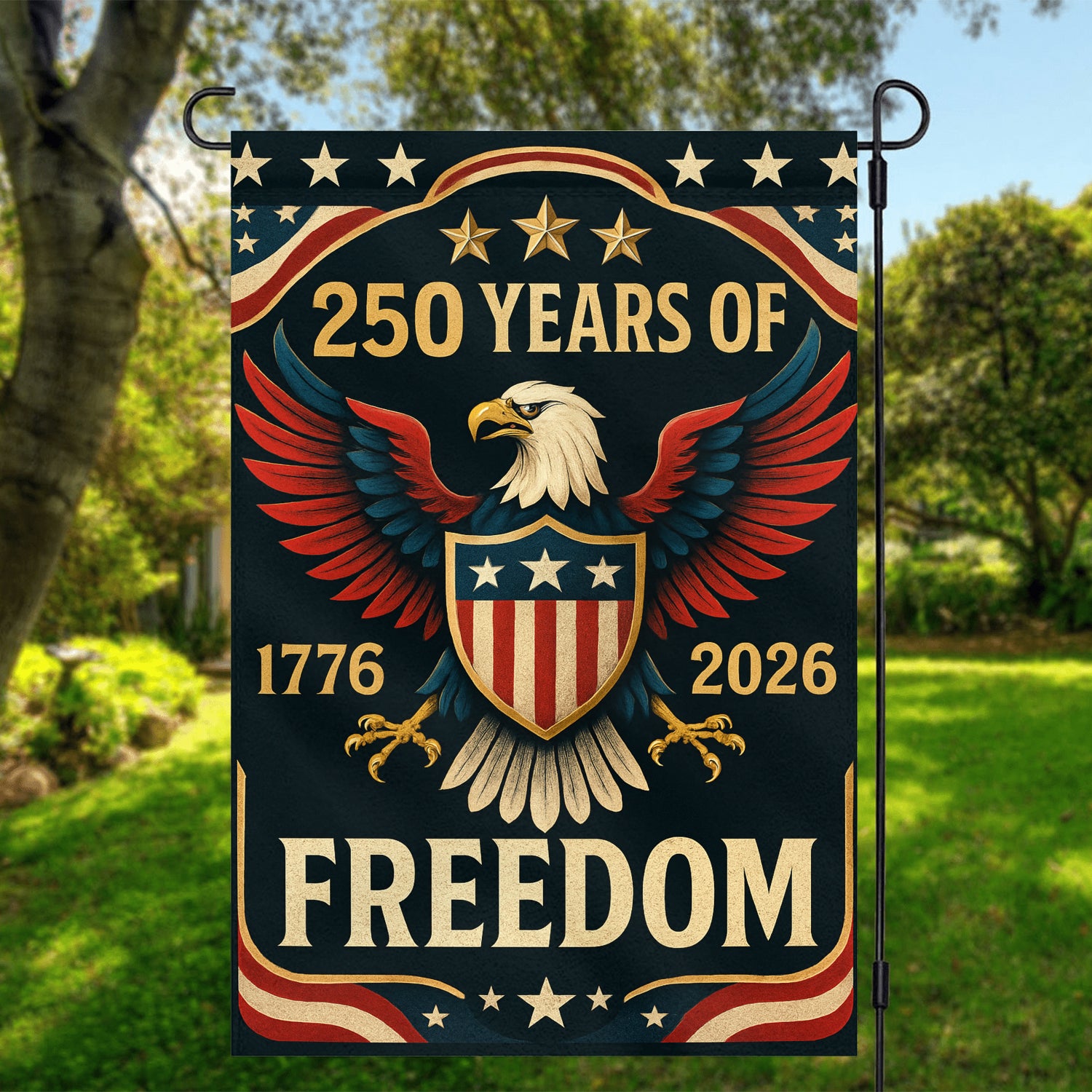 250 Years Of Freedom Garden Flag 12''x18'' Twin-Side Printing