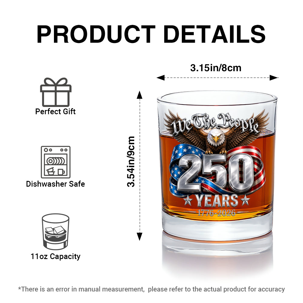 USA 1776-2026 Commemorative Whiskey Glass Gift