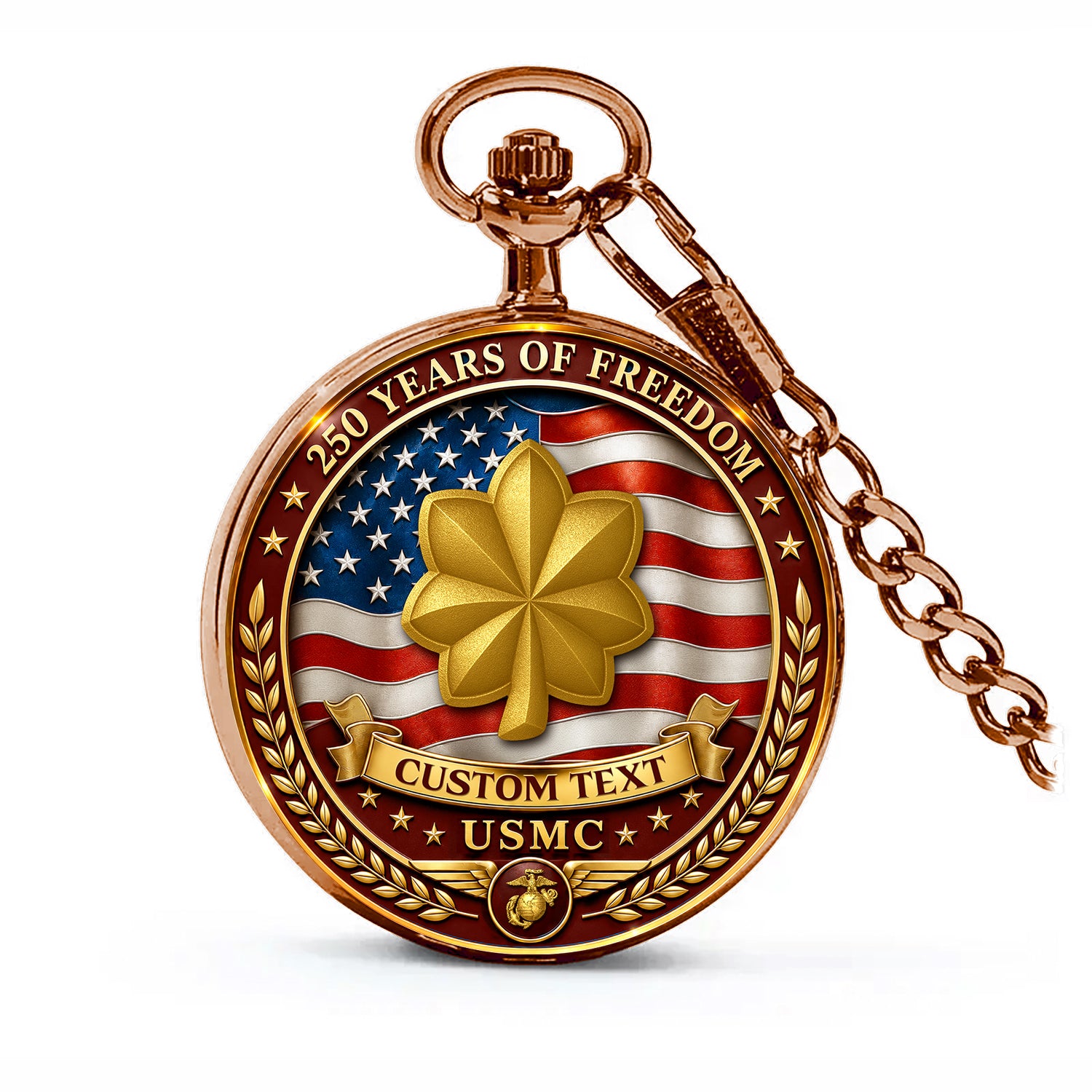 Marine Corps 250th Anniversary Personalized Pocket Watch Gift