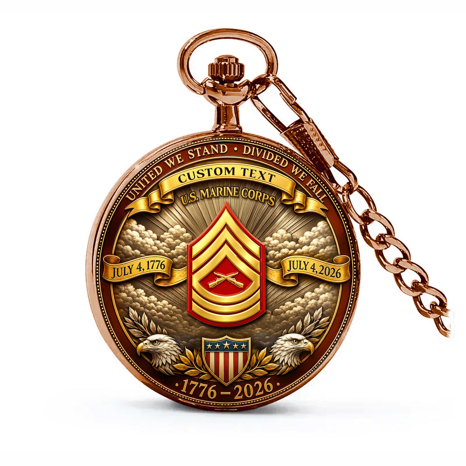 Personalized USMC Veteran Pocket Watch Custom Gift