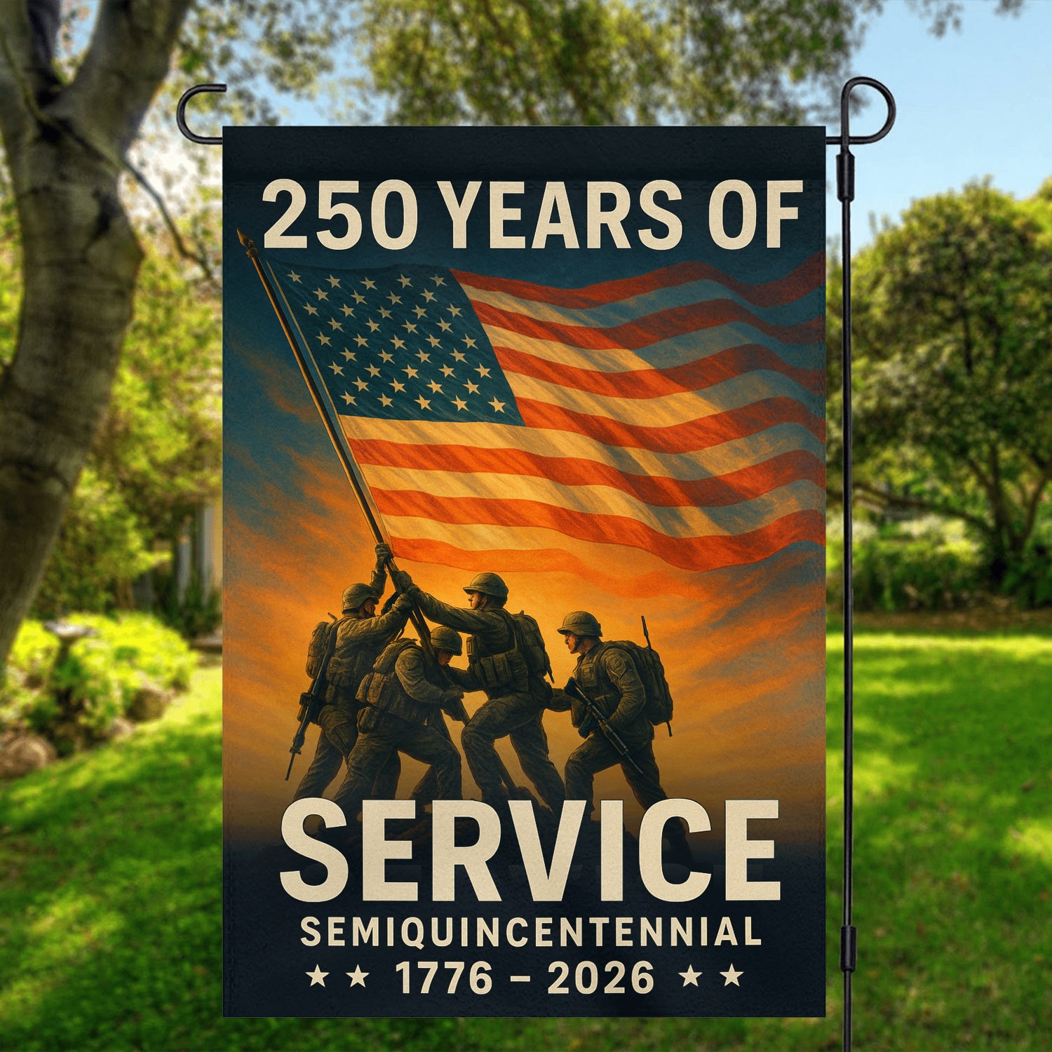 250 Years Of Service Garden Flag 12''x18'' Twin-Side Printing