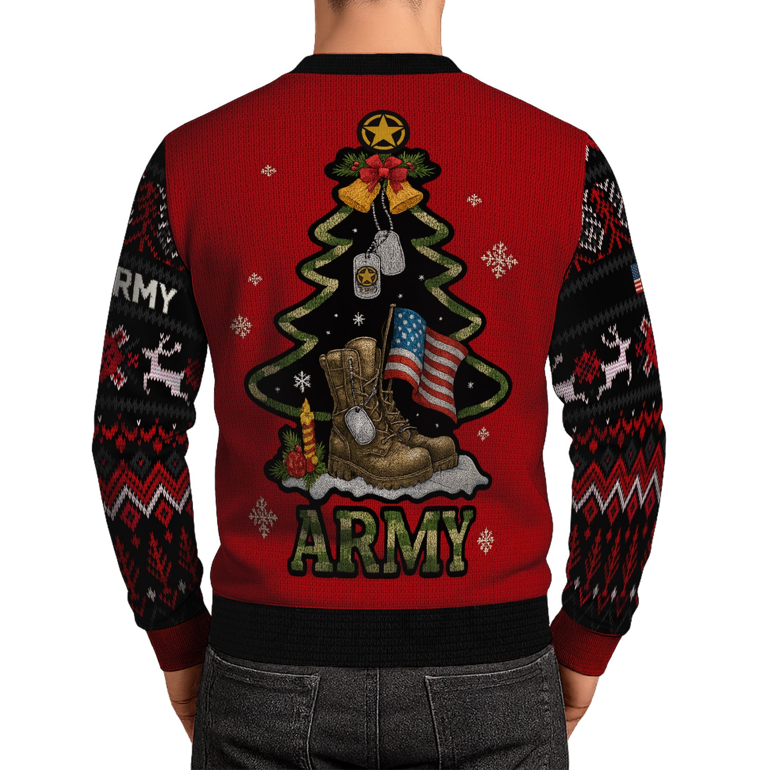 US Army Santa Cloud Soldier Ugly Christmas Sweater