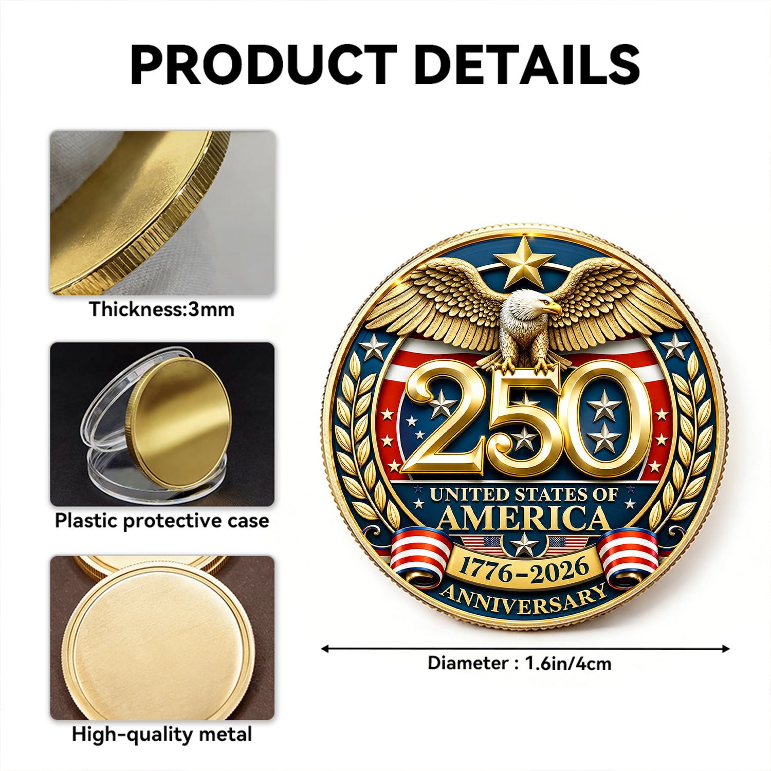 Custom USAF 250th Anniversary Challenge Coin Gift