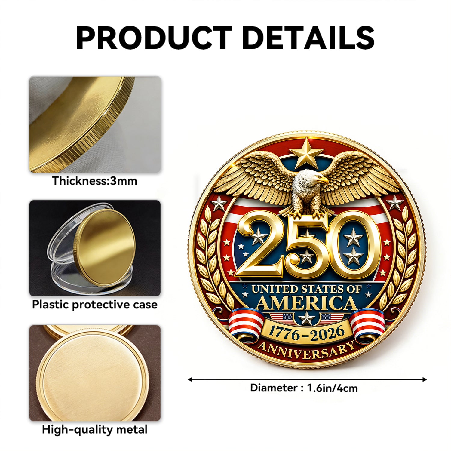 Custom USMC 250th Anniversary Challenge Coin Gift