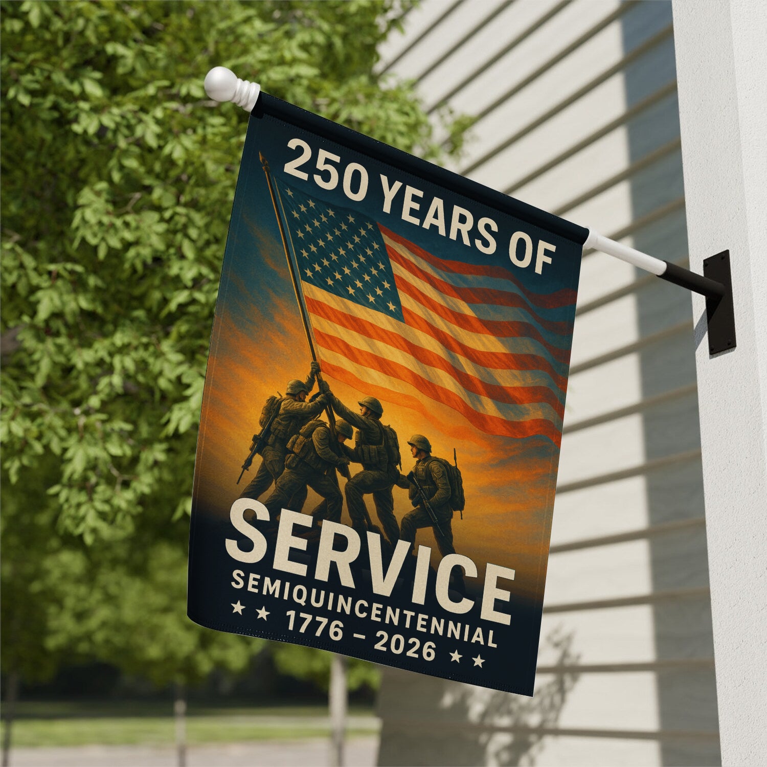 250 Years Of Service House Flag 28''x40'' Twin-Side Printing