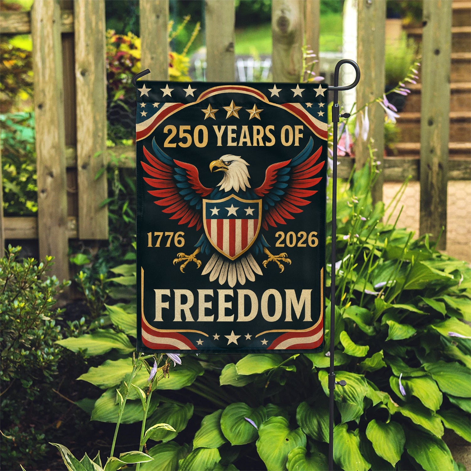 250 Years Of Freedom Garden Flag 12''x18'' Twin-Side Printing