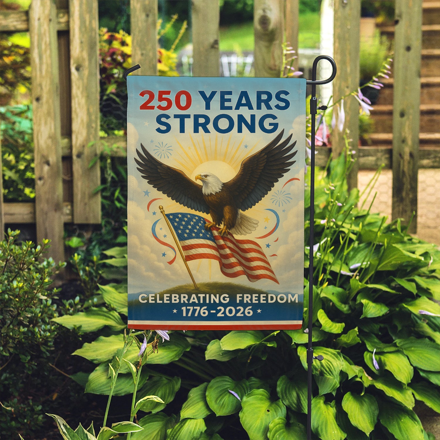 250 Years Strong Garden Flag 12''x18'' Twin-Side Printing