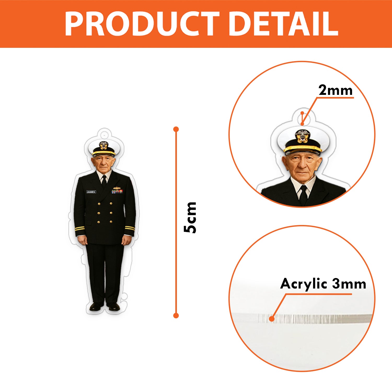 Personalized US Navy Custom Figure Acrylic Keychain